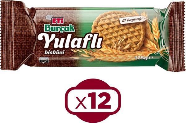 Eti Burçak Yulaflı Bisküvi 125 Gr x 12 Adet - Image 1