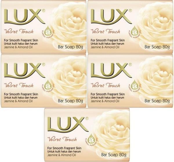 Lux Sabun 80GR Velvet Touch (Kadife Dokunuş) (5 Li Set) - Image 1