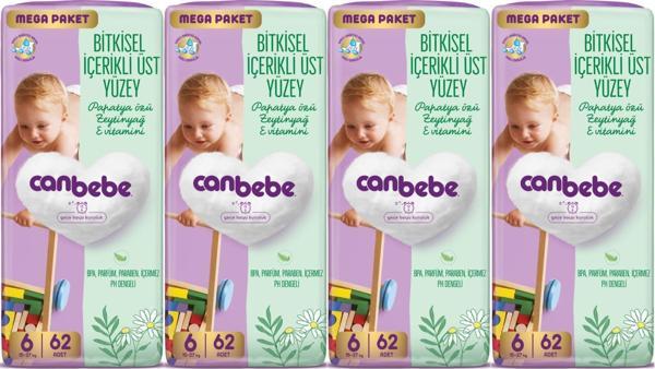 Canbebe Bebek Bezi Beden:6 (15-27KG) Exstra Large 248 Adet Mega Avantaj Fırsat Pk - Image 1