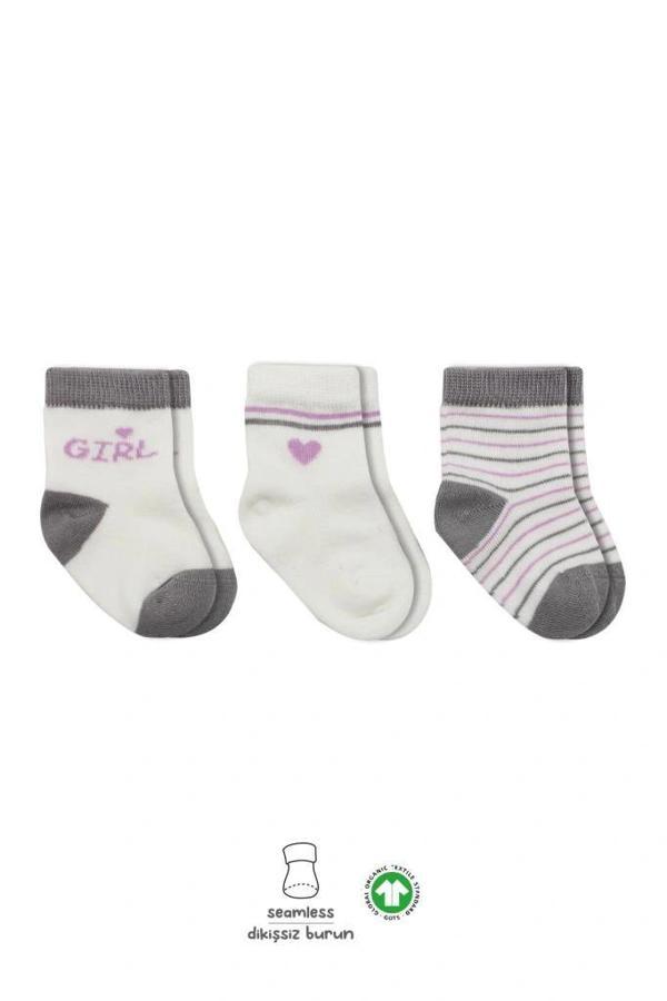 Nessiworld Bistyle 3'Lü Penye Boy And Girl Soket Çorap BS10114 Gri - Image 1