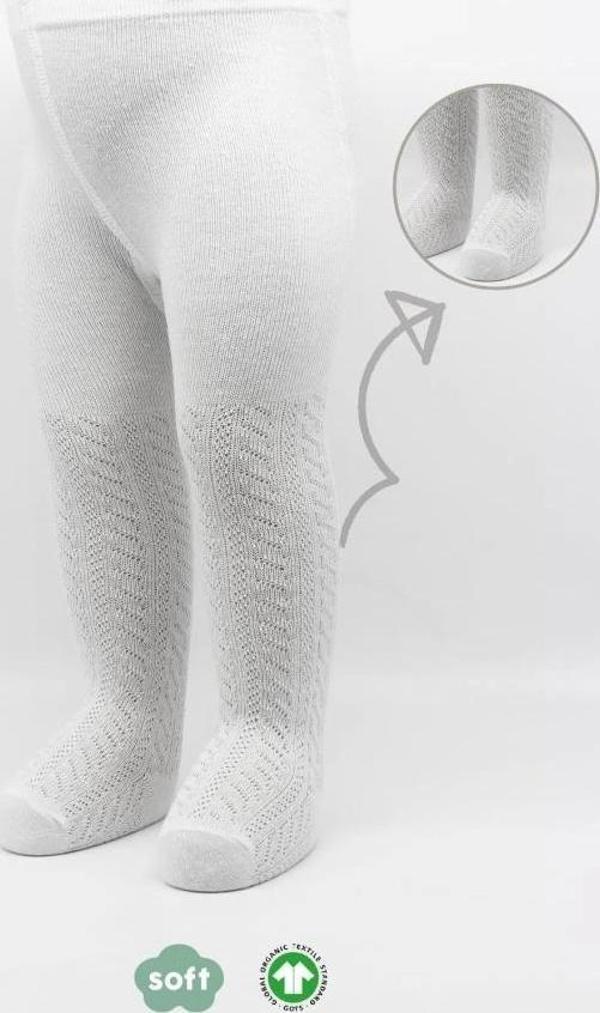 Nessiworld Bistyle Tekli Zikzak Kabartma Penye Külotlu Çorap BS50108 Beyaz - Image 1