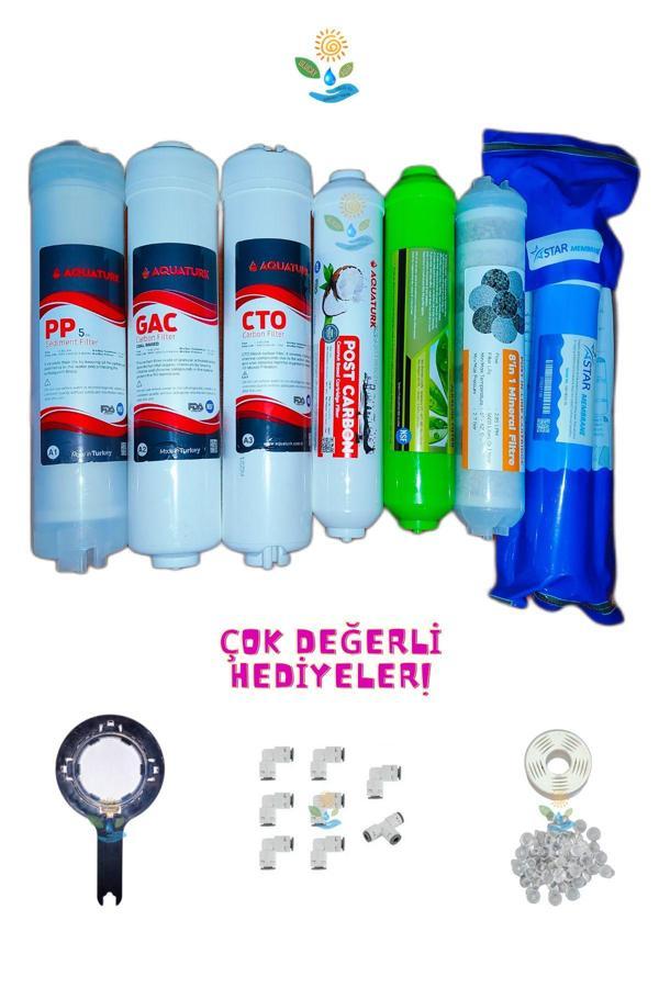 Ulucay Aqua Premıum Kalite Uyumlu Kapalı Kasa Su Arıtma Filtre Seti İthal 14 Aşamalı Lg/İhlas Aura Uyumlu - Image 1