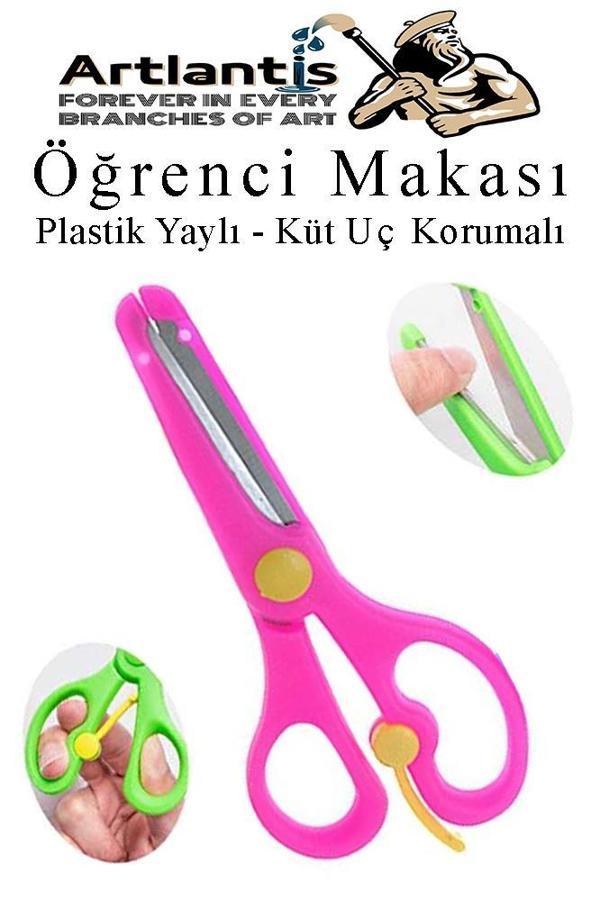 Öğrenci Makası Plastik Yaylı ve Küt Uç Korumalı 1 Adet Okul Makası Çocuk Makası Çocuklar İçin Güvenli Okul Öncesi Anasınıfı Etkinlik - Image 1