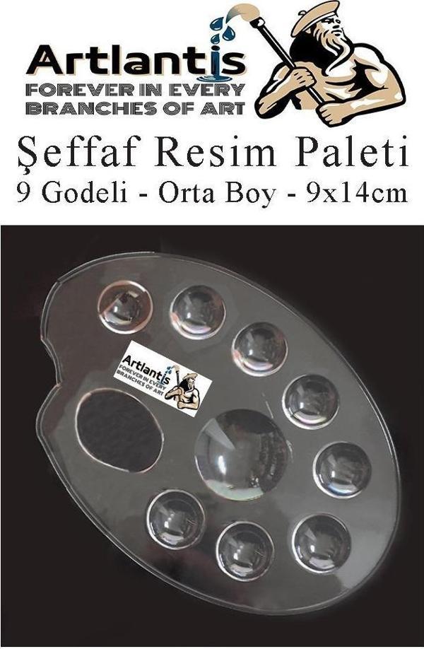 Şeffaf Resim Paleti Plastik 1 Adet Godeli Ressam Paleti Boyama Paleti Akrilik Boya Guaj Boya Suluboya - Image 1