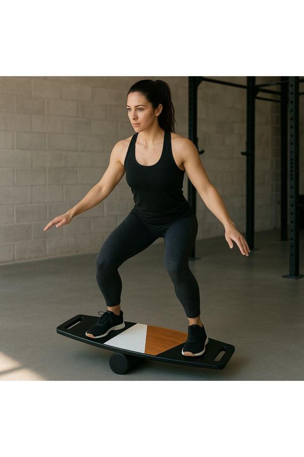 Wood Stone Art Renkli Denge Tahtası Balance Roller Board Sörf Eğitim Tahtası Kaykay Eğitim Tahtası - Image 1