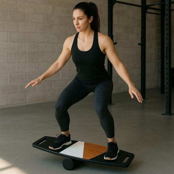 Wood Stone Art Renkli Denge Tahtası Balance Roller Board Sörf Eğitim Tahtası Kaykay Eğitim Tahtası - Image 1