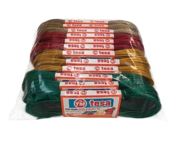Temsan 12' Li Pvc Kaplama 10 Metre Çelik Çamaşır İpi - Image 1