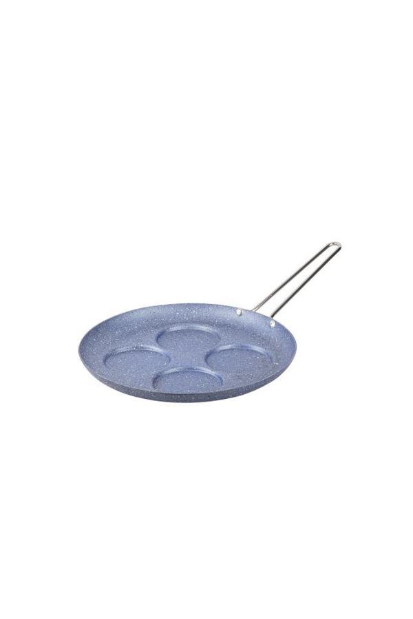 Tantitoni Gri Mavi Renk Granit Pankek Tavası 28cm-4 Bölmeli (ÇELİK KULP) - Image 1
