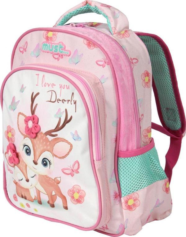 MUST 584995 Dişi Geyik Anaokulu Sırt Çantası-Pembe-Beyaz - Image 1