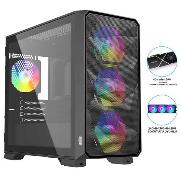 Dragos Diamond 4X Argb İnner Fan USB 3.0 600w 80+ Gaming Bilgisayar Kasası - Image 1