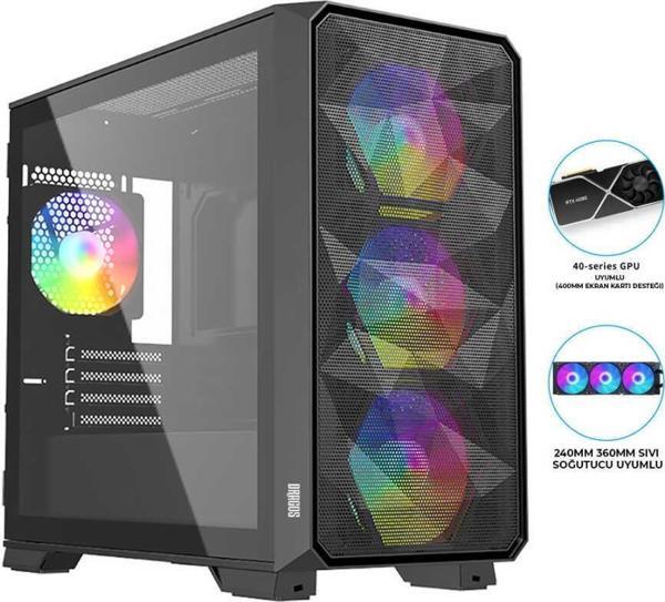 Dragos Diamond 4X Argb İnner Fan USB 3.0 600w 80+ Gaming Bilgisayar Kasası - Image 1