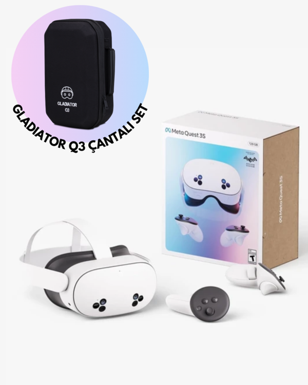 Meta Quest 3S VR Gözlük + Gladiator Q3 Taşıma Çantası - Image 1