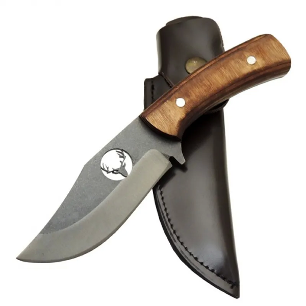 Geyikli Ycl3 Eskitme Avcı Bıçağı 20cm - Ahşap Sap, Kılıflı - Image 1