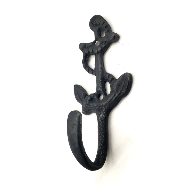 Antika Tarz Dekoratif Pirinç Halatlı, Çapa, Denizci, Gemici  Askı - 95x42mm,  Oksit - Image 1