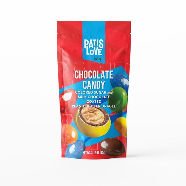 Patislove Renkli Şeker Kaplı Sütlü Çikolatalı Yer Fıstığı Draje, 90G - Image 1
