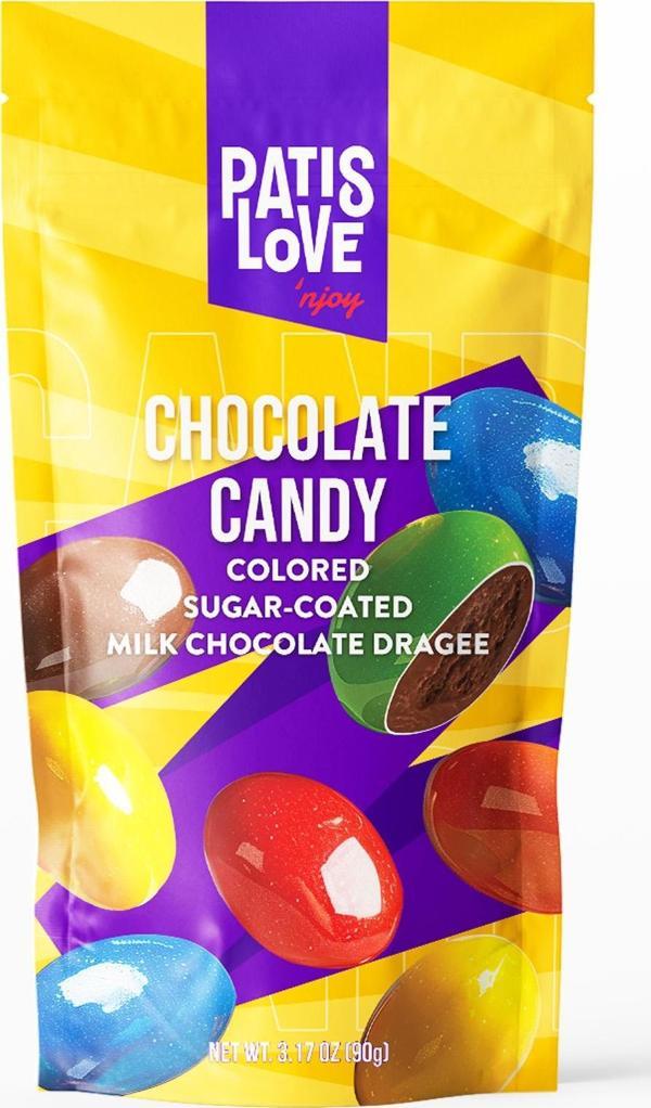 Patislove Renkli Şeker Kaplı Sütlü Çikolatalı Draje, 90G - Image 1