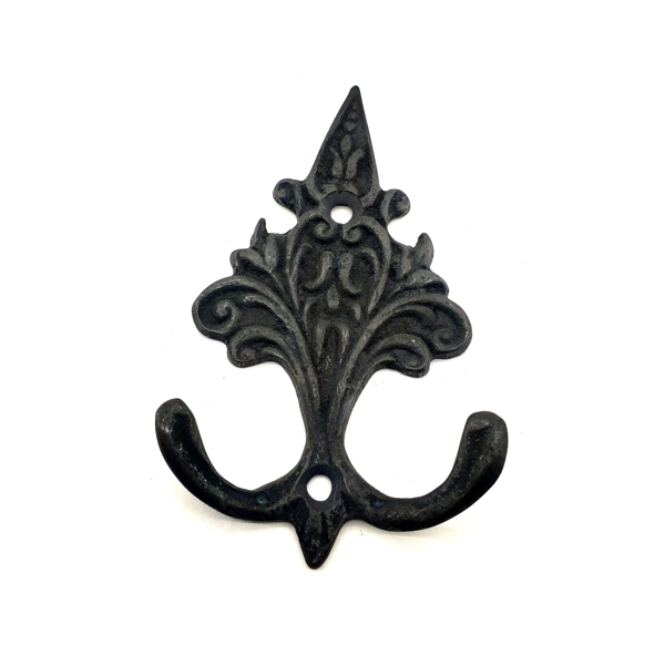 Antika Tarz Dekoratif Pirinç Çam Figürlü Askı - 98x57 Mm, Oksit - Image 1
