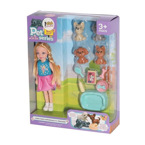 Asya Oyuncak Bebek Linlin ve Köpekleri C5814-7722-3 - Image 1