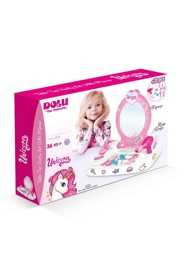 Dolu Oyuncak Unicorn Masaüstü Aynalı Güzellik Seti 2563 - Image 1