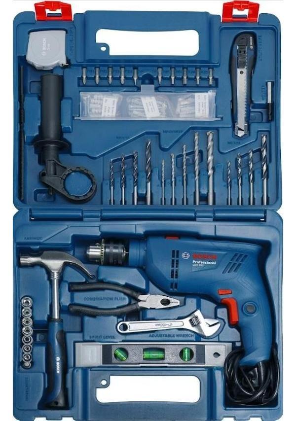 Bosch GSB 600 Darbeli Matkap + 100 Parça Aksesuar Seti - 06011A0321 - Image 1