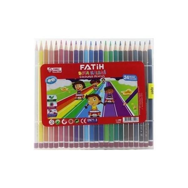 Fatih Kuru Boya Kalemi Tam Boy Mercanlı Çantalı 24 Renk 33290 - Image 1
