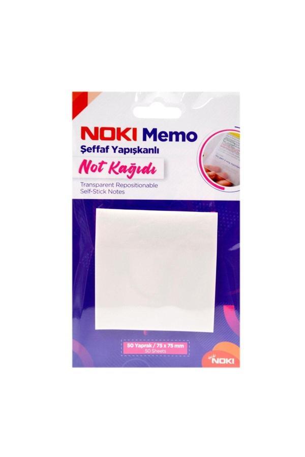 Noki Yapışkanlı Not Kağıdı Memo 50 Yaprak 75X75Mm Şeffaf 12300 - Image 1