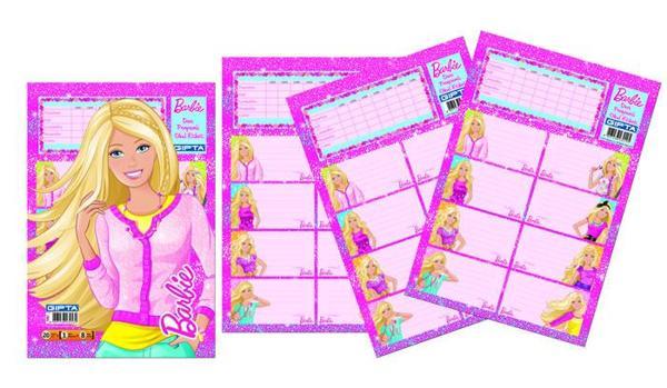 Gıpta Barbie Ders Programlı Okul Etiketi 16X24Cm 20 Yaprak 5461 - Image 1