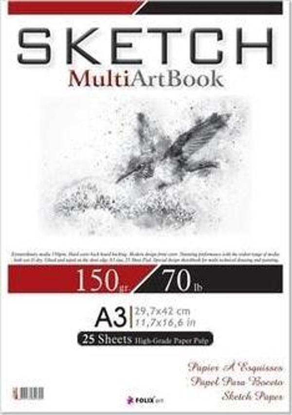 Folix Sketch Multi Art 150 Gr A3 25 Yaprak Eskiz Defteri FLX-821305 - Image 1