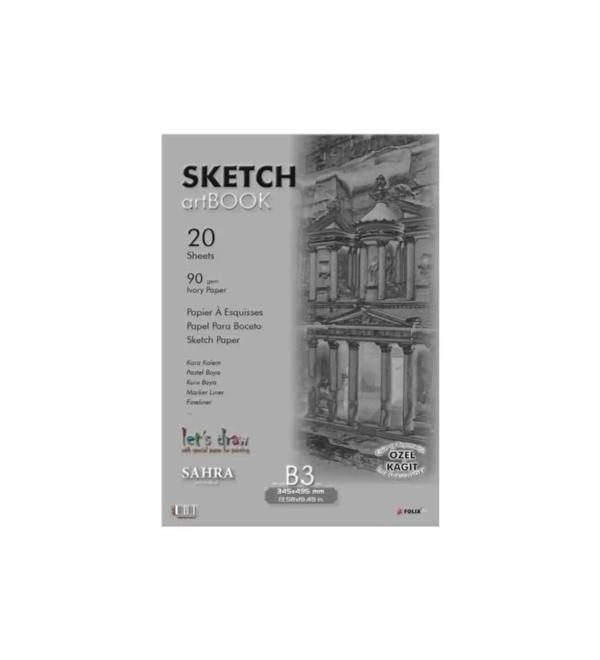 Sahra Bloknot Not Defteri Tutkallı İvory Kağıt 34,5X49,5 Cm 90 Gram FLX-821435 - Image 1