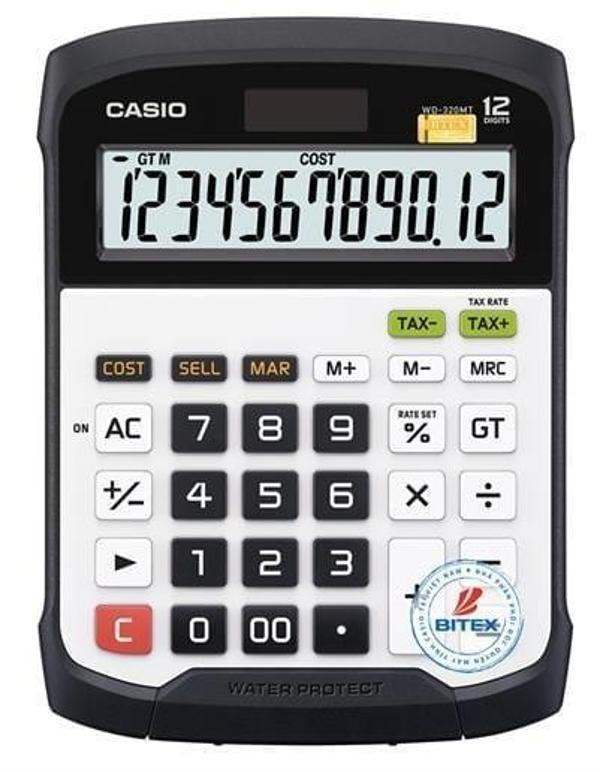 Casio Wd-320Mt 12 Hane Suya-Toza Dayanıklı Masa Üstü Hesap Makinesi - Image 1