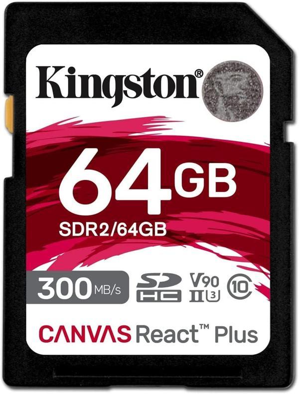 Sdr2-64Gb Canvas React Plus Sdxc Uhs-II 300R-260W U3 V90 For Full Hd-4K-8K Hafıza Kartı - Image 1