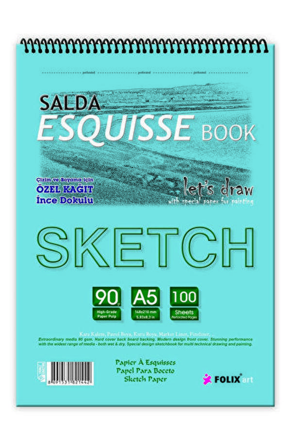 Salda Bloknot Not Defteri Sketch Tutkallı A5 90 Gram 100 Sayfa 821503 - Image 1