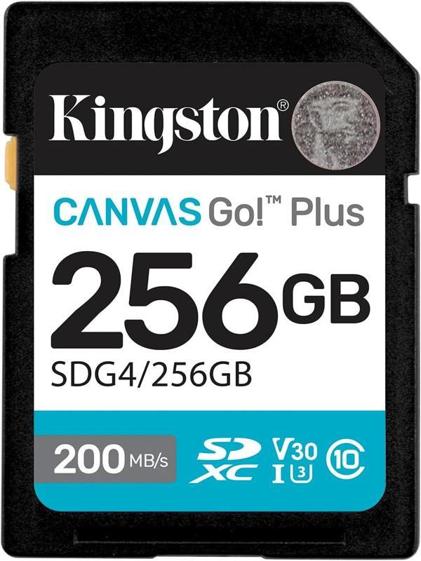 Kingston Sdg4-256Gb 256Gb Sdxc Canvas Go Plus Gen4 200Mb-S C10 Uhs-İ U3 V30 Hafıza Kartı - Image 1