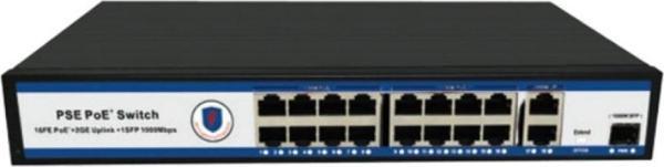 Nova Nvc-Pseg1622 16 Port Poe+ 10-100-1000 Mbps 2 Port 10-100-1000Mbps Uplink 2 Port Sfp Switch 300W - Image 1