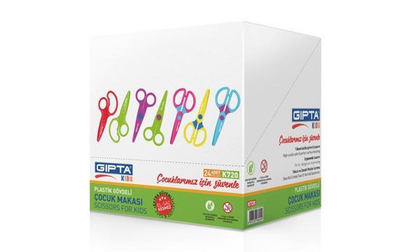 Gıpta Öğrenci Makası Küt Uçlu Plastik Gövde 7 Renk 4-K720000-5001 (24 Lü Paket) - Image 1