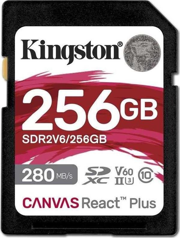 Kingston Sdr2V6-256Gb Canvas React Plus Sdxc Uhs-İi 280R-150W U3 V60 For Full Hd-4K Sd Hafıza Kartı - Image 1