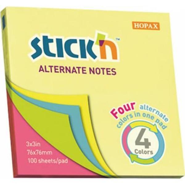 Gıpta Stickn Yapışkanlı Not Kağıdı Pastel 4 Renk 76X76 Mm 100 Yaprak 21821 (12 Li Paket) - Image 1