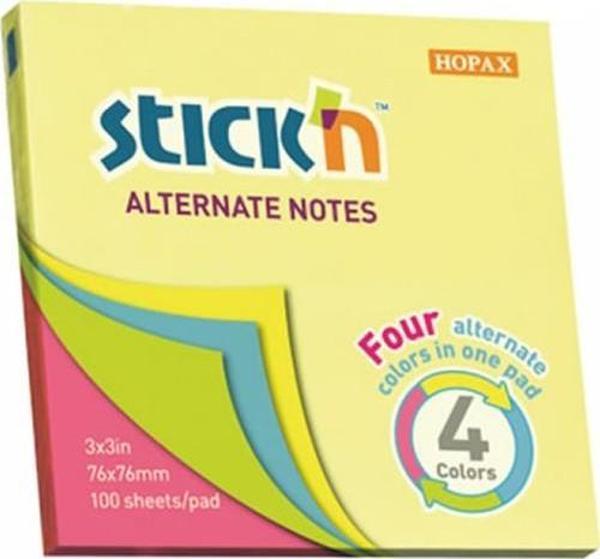 Gıpta Stickn Yapışkanlı Not Kağıdı Pastel 4 Renk 76X76 Mm 100 Yaprak 21821 (12 Li Paket) - Image 1