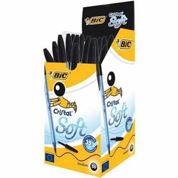Bic Cristal Soft Tükenmez Kalem Siyah 50 Li 951433 (1 Paket 50 Adet) - Image 1
