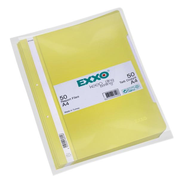 Exxo Telli Dosya Plastik A-4 Sarı 50 Li (1 Paket 50 Adet) - Image 1