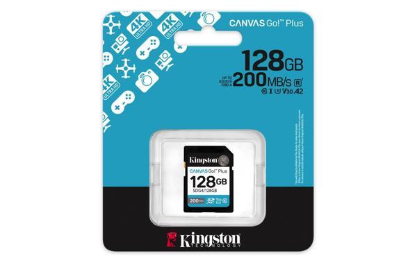 Kingston Sdg4-128Gb 128Gb Sdxc Canvas Go Plus Gen4 200Mb-S C10 Uhs-İ U3 V30 Hafıza Kartı - Image 1