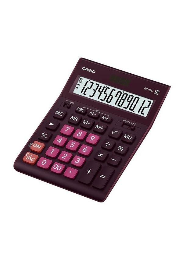 Casio Hesap Makinesi Masa Üstü 12 Hane Bordo - Image 1