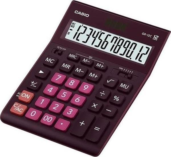Casio Hesap Makinesi Masa Üstü 12 Hane Bordo - Image 1
