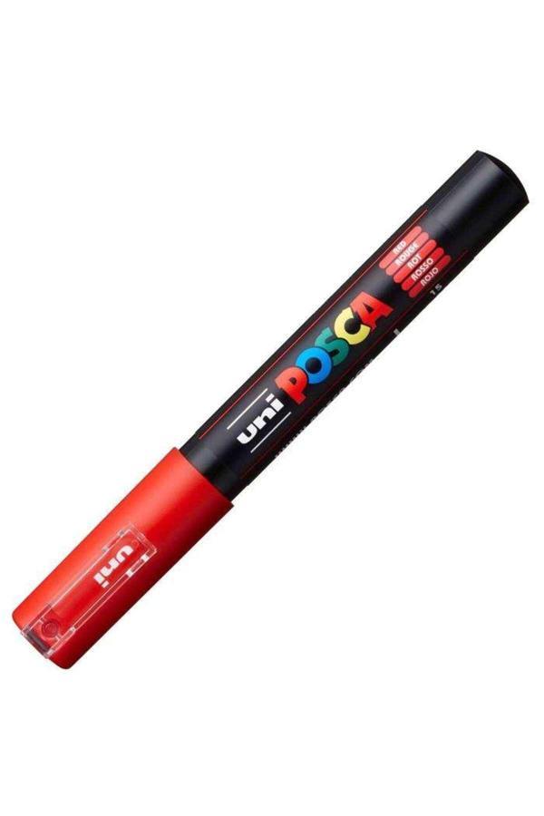 Uni-Ball Posca Su Bazlı Boyama Kalemi 0.7 Poster Markörü 0.7 Mm Kırmızı N pc-1m (6 Lı Paket) - Image 1