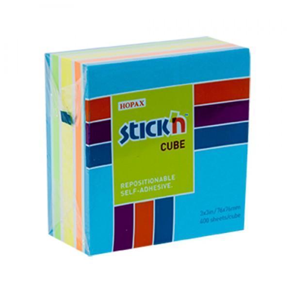 Hopax Stickn Yapışkanlı Not Kağıdı 76X76 Mm Küp 5 Renk 400 Yaprak 4-2153800-5001 - Image 1