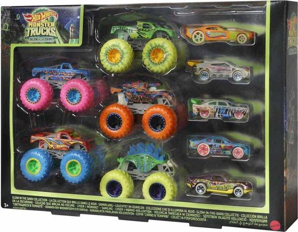 Mattel Oyuncak Hot Wheels Monster Trucks Karanlıkta Parlayan Araçlar Paketi HCB57 - Image 1