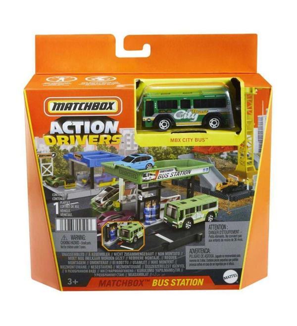 Mattel Oyuncak Matchbox Aksiyon Sürücüleri Otobüs Durağı Oyun Seti Veya Pizza Hut Temalı Oyun Seti HJT89 Karışık Model - Image 1