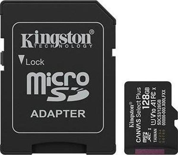 Kingston Sdcs3-128Gb 128Gb Microsdxc Canvas Select Plus Gen3 150Mb-S A1 Card + Adapter Hafıza Kartı - Image 1