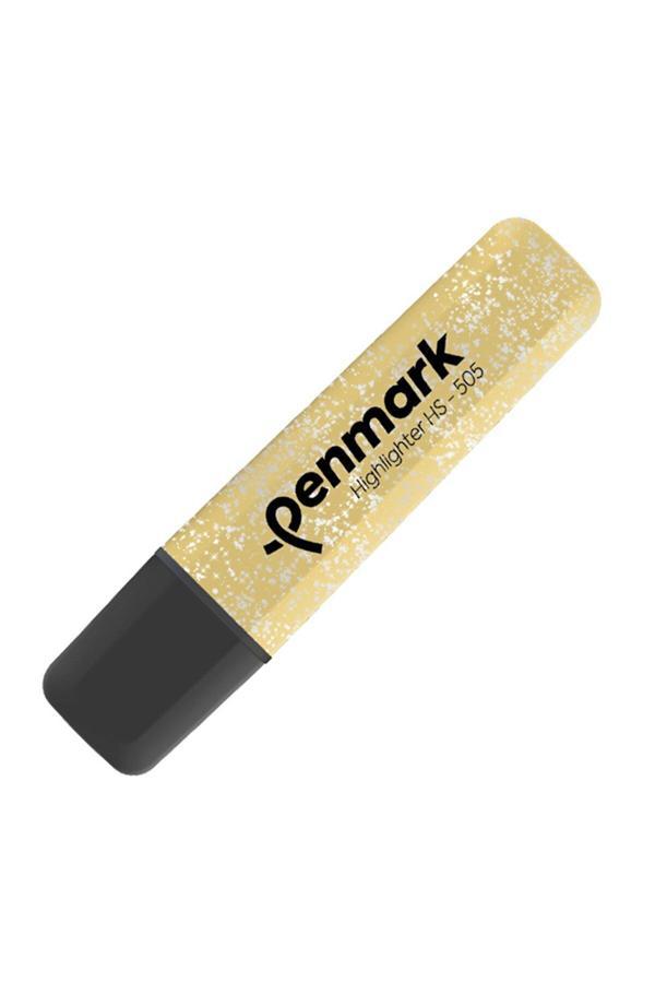 Penmark Fosforlu Kalem (İşaret Kalemi) Metalik Simli Gold HS 505 13 (10 Lu Paket) - Image 1