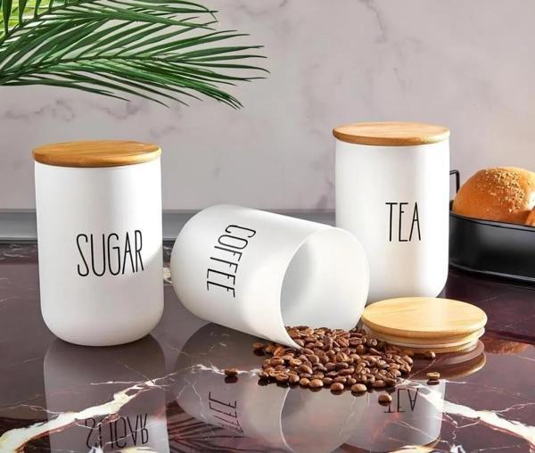 Mien 3lü Bambu Kapaklı Cam Kavanoz Seti Duo100 - Image 1